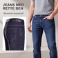 Varme rette jeans for menn med fôr