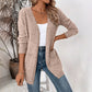 Uformell strikket cardigan for kvinner med åpen front