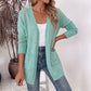 Uformell strikket cardigan for kvinner med åpen front