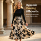 🌸 Flatterende eleganse | A-linje-maxidress med blomstermønster og snøring i livet for damer