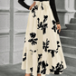 🌸 Flatterende eleganse | A-linje-maxidress med blomstermønster og snøring i livet for damer