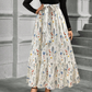🌸 Flatterende eleganse | A-linje-maxidress med blomstermønster og snøring i livet for damer