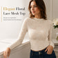 Elegant langermet bluse i blonder for damer