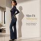 Elegant langermet bluse i blonder for damer