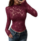 Elegant langermet bluse i blonder for damer