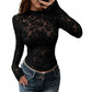 Elegant langermet bluse i blonder for damer