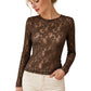 Elegant langermet bluse i blonder for damer