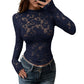 Elegant langermet bluse i blonder for damer