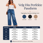 Dameskjørt i lag over denimjeans