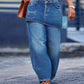 Dameskjørt i lag over denimjeans