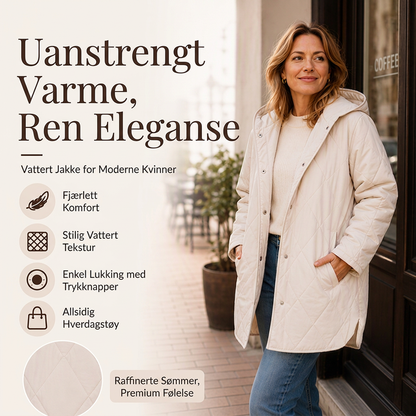 Dame vinterfrakker med diamantmønster og hette