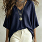 👚✨Enkel, drapert bluse med V-hals for damer