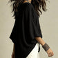 👚✨Enkel, drapert bluse med V-hals for damer