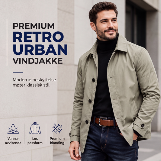Vanntett trenchcoat i middels lengde for menn