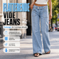 Smigrende vide bukser i jeans