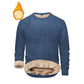 Fôret genser med rund hals for menn, laget av fleece