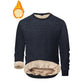 Fôret genser med rund hals for menn, laget av fleece
