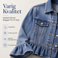 Kort denimjakke for kvinner med volangkant