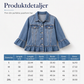 Kort denimjakke for kvinner med volangkant