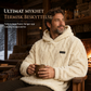 Herre vintergenser med fleecefor, jacquardmønster, lange ermer, pullover-sweatshirt for uformell utendørs bruk