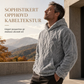 Herre vintergenser med fleecefor, jacquardmønster, lange ermer, pullover-sweatshirt for uformell utendørs bruk