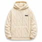 Herre vintergenser med fleecefor, jacquardmønster, lange ermer, pullover-sweatshirt for uformell utendørs bruk