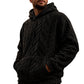 Herre vintergenser med fleecefor, jacquardmønster, lange ermer, pullover-sweatshirt for uformell utendørs bruk