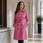 🏷️ Stilig fra jobb til middag | Midtlang, drapert trenchcoat for damer