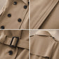 🏷️ Stilig fra jobb til middag | Midtlang, drapert trenchcoat for damer