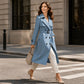 🏷️ Stilig fra jobb til middag | Midtlang, drapert trenchcoat for damer