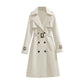🏷️ Stilig fra jobb til middag | Midtlang, drapert trenchcoat for damer