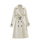 🏷️ Stilig fra jobb til middag | Midtlang, drapert trenchcoat for damer