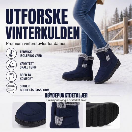 Sklisikre varme vinterstøvler for kvinner