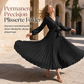 Dame Elegant Crossover V-hals Plissert Maxi Kjole