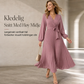 Dame Elegant Crossover V-hals Plissert Maxi Kjole