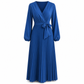 Dame Elegant Crossover V-hals Plissert Maxi Kjole