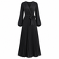 Dame Elegant Crossover V-hals Plissert Maxi Kjole
