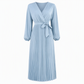 Dame Elegant Crossover V-hals Plissert Maxi Kjole