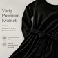 Ribbestrikket midi-kjole for kvinner med rund hals, A-form, 3/4 ermer og lommer