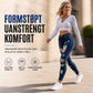 Dame høyvist, revne skinny-jeans, slitt og strekkbar denim-bukser