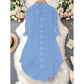 Dame uformell langermet bluse med knappestolpe