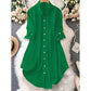 Dame uformell langermet bluse med knappestolpe