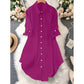 Dame uformell langermet bluse med knappestolpe