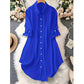 Dame uformell langermet bluse med knappestolpe