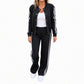 Stripet sporty fritidsklessett for kvinner