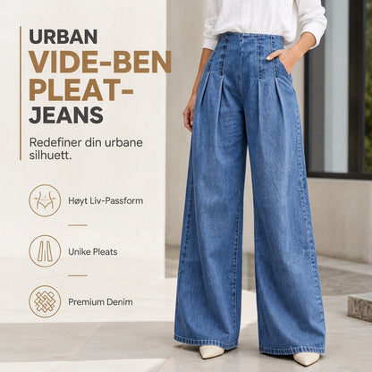 Jeans med høy midje og vide ben for kvinner
