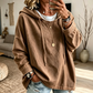 Kvinner uformell denim-genser med hette