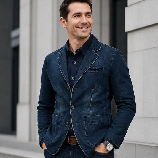 Stilig slim fit-jeansblazer for menn