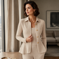 Elegant blazer med volanger og peplum for damer