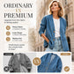 Casual denimkofta med V-hals for damer
